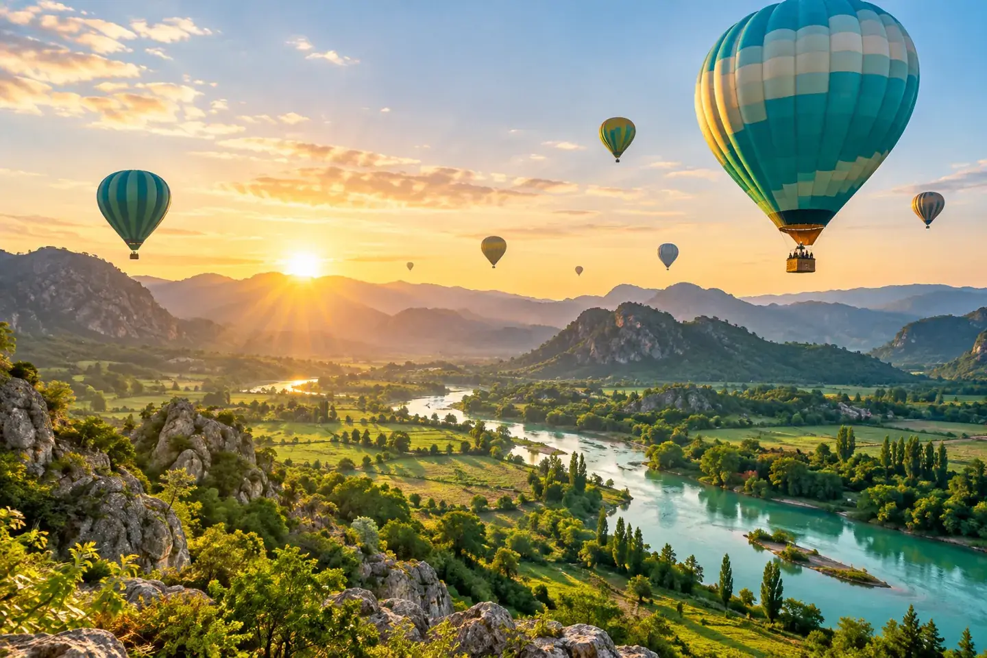 Hot-air balloon sightseeing