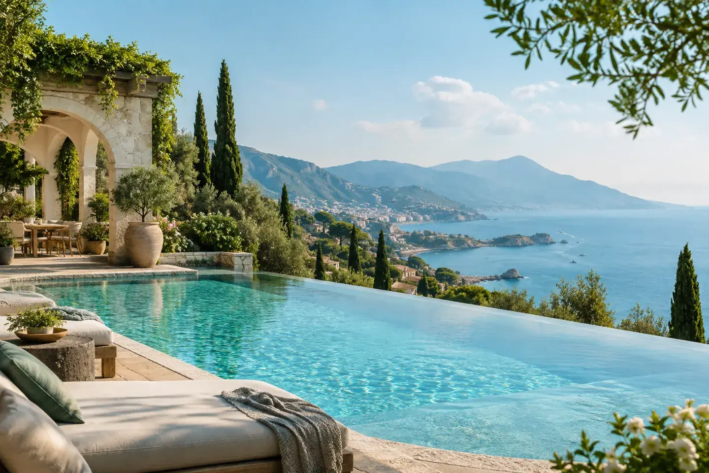 Hotel accommodation with a coastal view