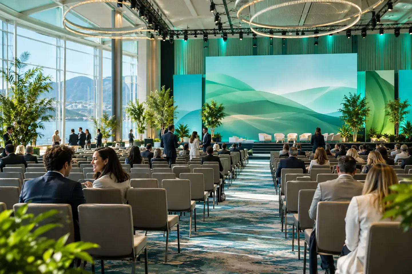 Conference venue with event seating